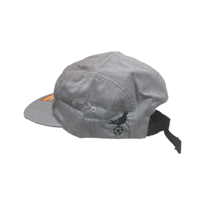 FOOTY embroidered grey 5 panel hat