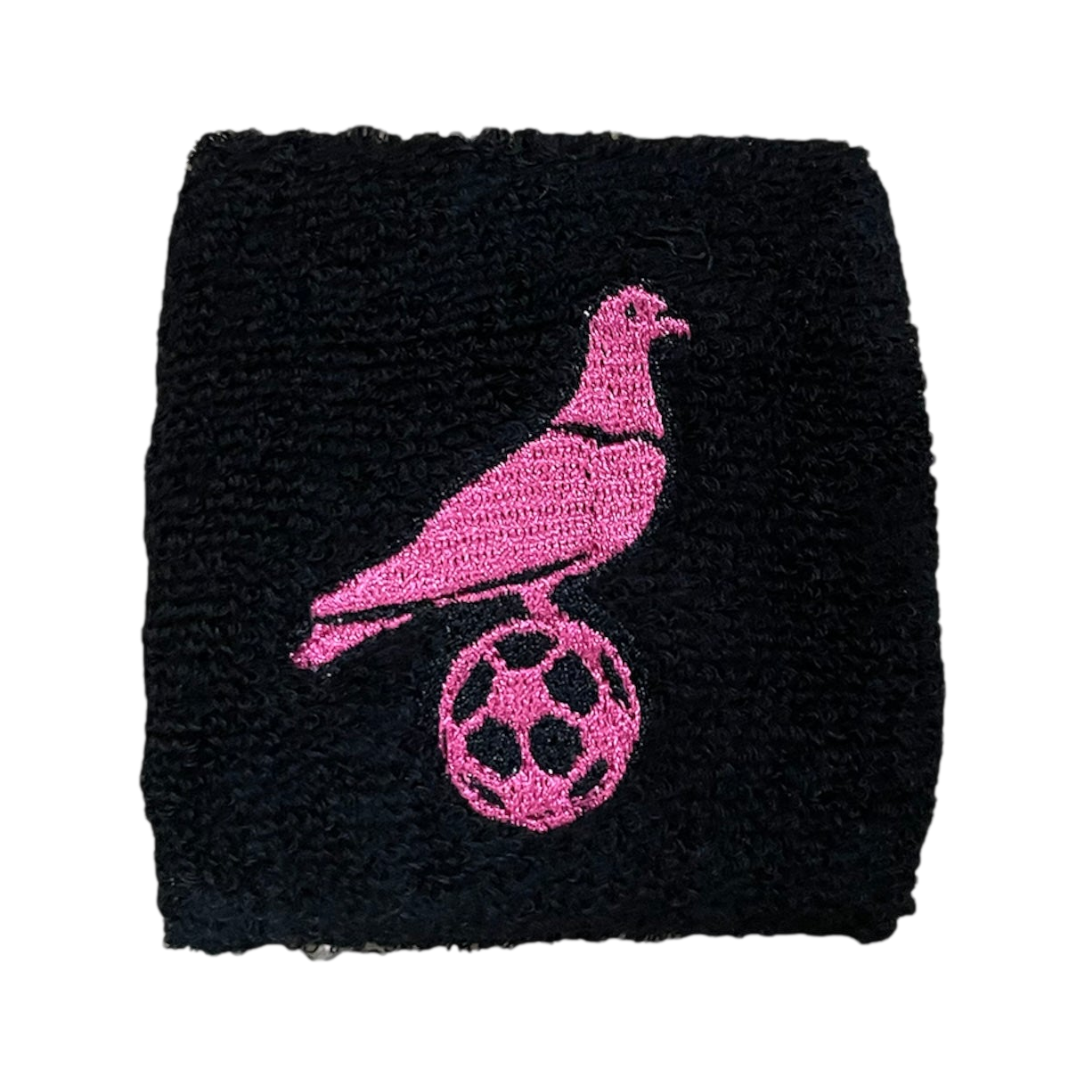 Black (retro) Pigeon Wristband - pink or white embroidery
