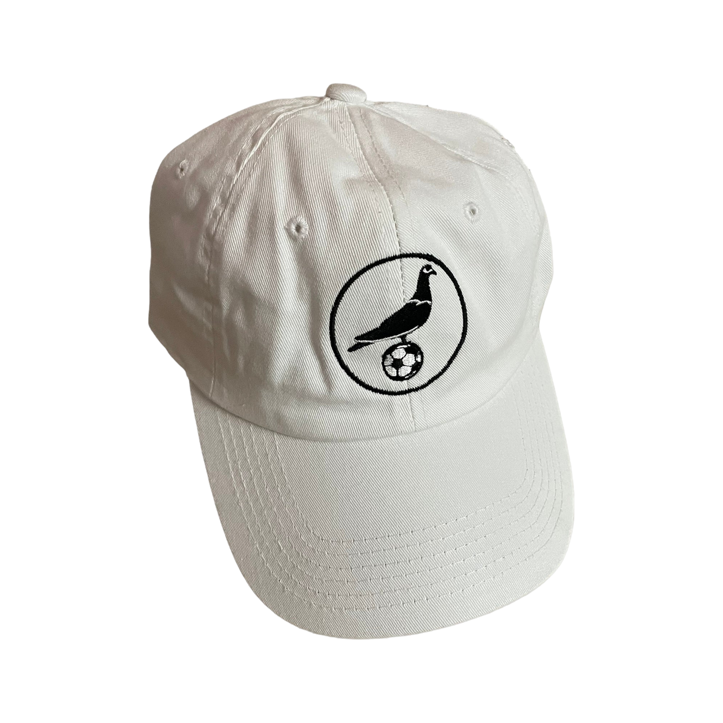 NYC Footy White Dad Hat (retro pigeon)