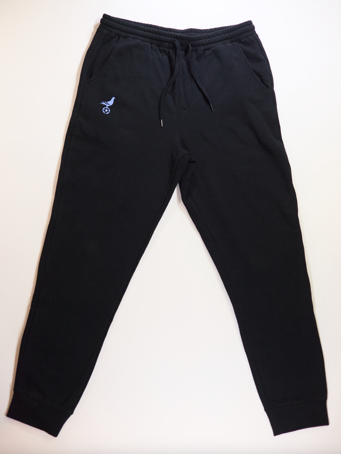 NYC Footy Black Sweatpants w/ Sky Blue Embroidered Logo