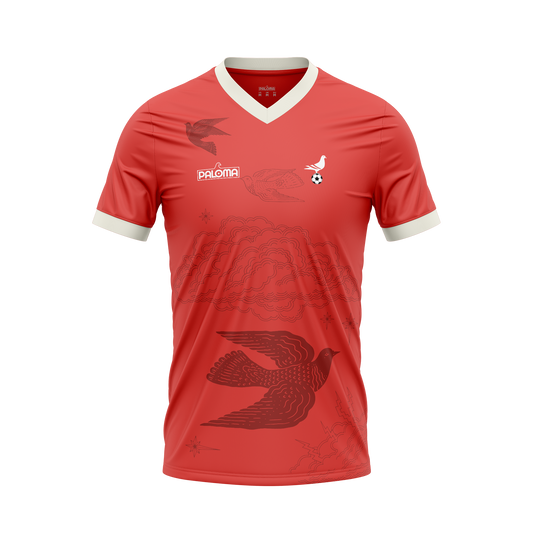 Footy x Paloma Jersey -  Light Red (White Trim)