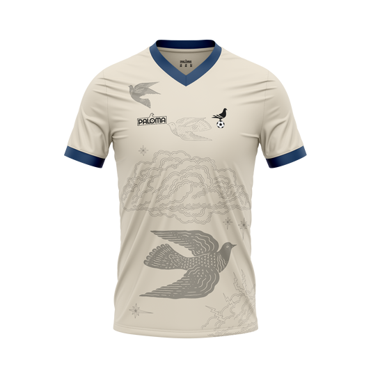 Footy x Paloma Jersey -  Off White (Blue Trim)