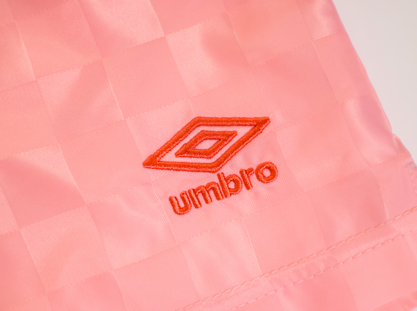 Umbro x NYC Footy Women's Pink Checkerboard Shorts Embroidered Pigeon